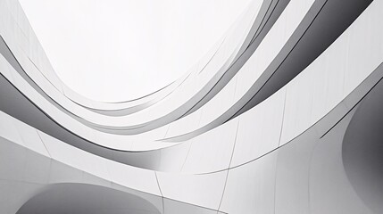 Aufkleber - modern white architecture building showing abstract curved lines