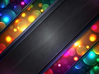 Poster - Black Abstract Banner Background with Dynamic Diagonal Lines and Bokeh Effect for Modern Business Presentations, Creative Premium Gradient Design for Corporate Use