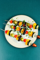 Sticker - Grilled vegetables on skewers.