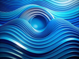 Poster - Blue Abstract Circle Wave Lines Gradient Texture Background for Graphic Design, Digital Art, and Wallpaper Creation, Ideal for Modern Aesthetic and Creative Projects