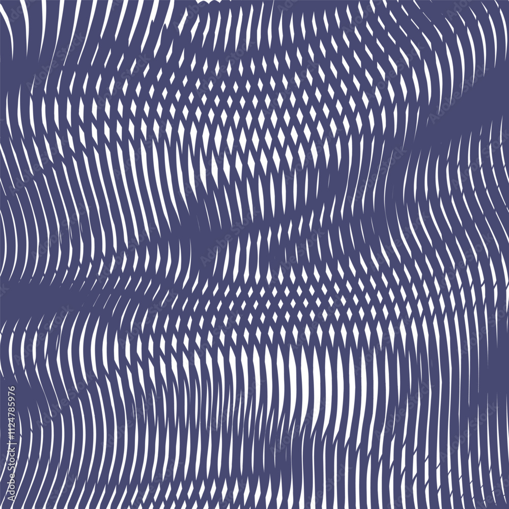 Monochrome striped seamless texture with optical illusions in trendy ...