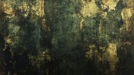 Aufkleber - Dark green and gold textured background showing wear and tear