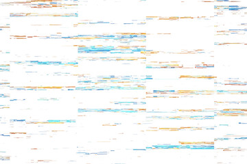 Poster - Abstract digital lines in blue and orange tones, arranged horizontally on a clean white background. Concept of modern technology design. 3D Rendering.