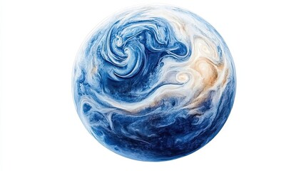 Wall Mural - Abstract Blue Swirl Planet Artistic Rendering