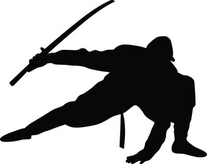 Japanese ninja silhouette illustration