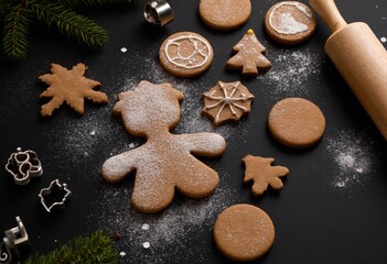 Wall Mural - christmas gingerbread cookies