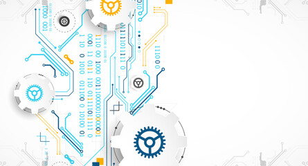 Vector illustration, Hi-tech digital technology and engineering theme.