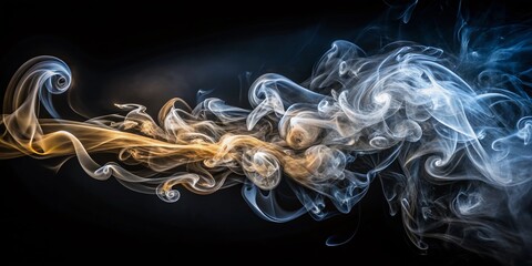 Poster - Captivating Abstract Conceptual Photography of Swirling Smoke Patterns in a Dark Background, Evoking Mystery and Elegance in Fine Art Imagery