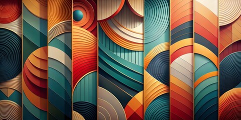 Poster - Captivating Abstract Wallpaper Featuring Interwoven Lines and Shapes in a Dynamic Composition Utilizing the Rule of Thirds for Visual Appeal and Depth