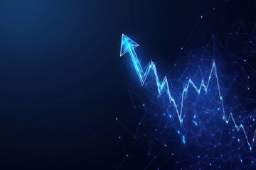 Poster - Abstract Blue Upward Trend Digital Line Graph