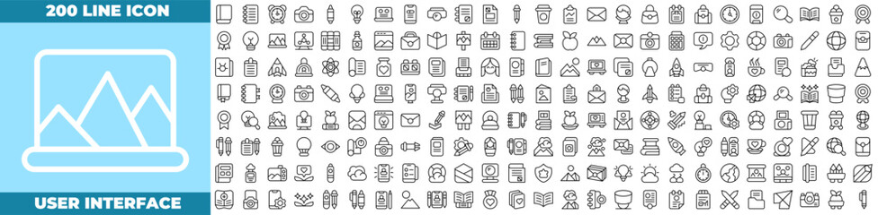 User Interface Line Editable Icons set.