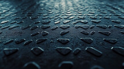 Aufkleber - Industrial metal floor with diamond plate pattern creating textured surface