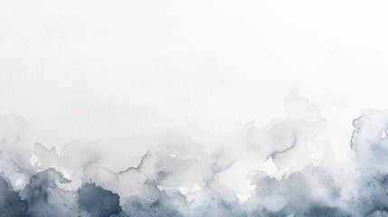 Poster - Elegant watercolor paper texture features soft gray and blue tones blending seamlessly into a white background, perfect for artistic endeavors or as a subtle backdrop for design