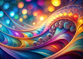 Poster - Captivating Fractal Lines Creating a Mesmerizing Pattern in Vibrant Colors, Perfectly Composed with the Rule of Thirds for Stunning Visual Impact and Depth