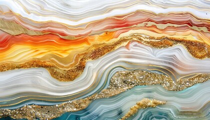 Sticker - Colorful agate stone with vibrant patterns