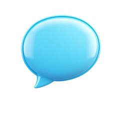 Poster - Glossy Blue Speech Bubble on Transparent Background for Communication