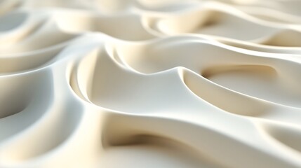 Poster - Smooth flowing white cream creates soft wavy pattern