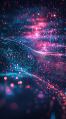 Wall Mural - Futuristic abstract high-tech background with dynamic light waves and neon colors for modern design and technology concepts