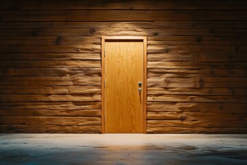 Poster - A silhouette of an open door with soft light streaming through, symbolizing opportunity and hope