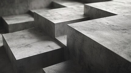 Poster - Concrete cubes forming an abstract geometric structure
