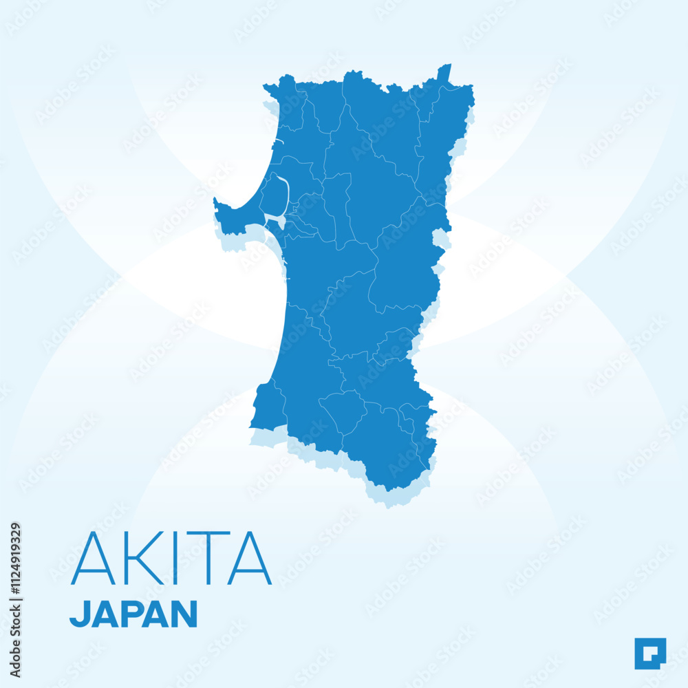 Akita vector map, Vector map of Akita, editable eps, AI files, Vector ...