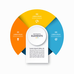 Wall Mural - infographic cycle diagram with 3 steps, parts. vector infographic circular template with 3 options a