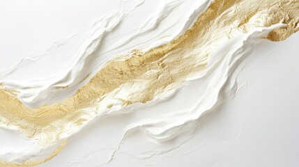 Poster - Elegant gold and white abstract art gallery digital artwork modern home environment close-up minimalism concept for aesthetic appeal