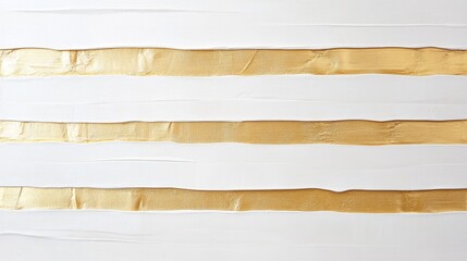 Poster - Artistic gold stripes on white canvas studio abstract artwork minimalist environment close-up view creative expression