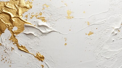 Poster - Artistic gold and white texture studio environment abstract artwork close-up view modern design concept for creative projects