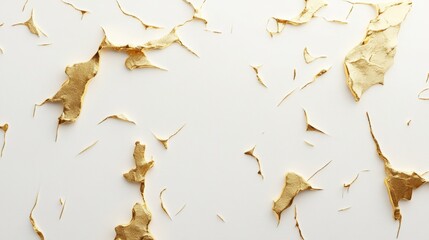 Poster - Artistic gold leaf texture abstract background digital art minimalist environment top view visual elegance for design