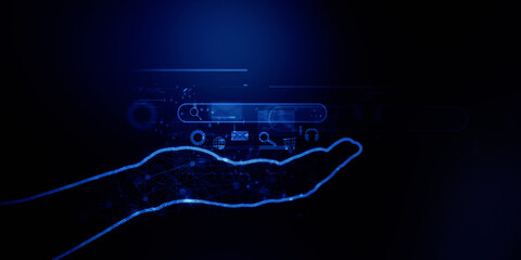 Poster - 
2d illustration abstract technology background
