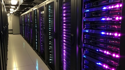 Poster - Data center operations high-tech facility server management modern environment interior viewpoint digital infrastructure strategy