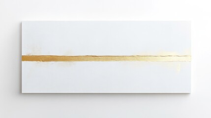 Poster - Minimalistic abstract art contemporary gallery canvas painting modern environment close-up view golden line concept