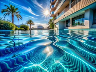 Poster - Captivating Summer Blue Wave Abstract Water Texture Background Featuring Rippled Patterns for Architecture and Design Projects