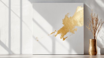 Poster - Modern abstract art display gallery space artwork minimalistic environment natural light contemporary design inspiration