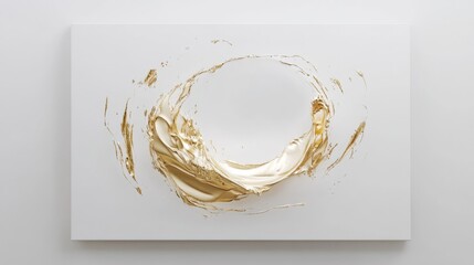 Poster - Artistic action of gold swirl contemporary gallery abstract artwork minimalist environment close-up view modern concept