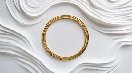 Poster - Artistic circular gold design minimalist studio digital artwork contemporary style aesthetic perspective visual harmony