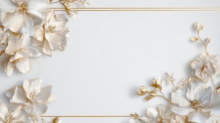 Poster - Elegant floral design background studio setting digital art minimalist aesthetic close-up view spring inspiration
