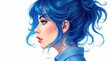 © Cloudy - Blue-Haired Woman Portrait