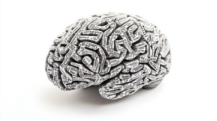 Poster - This artwork features a human brain designed from an array of words and phrases, highlighting creativity and thought. Generative AI
