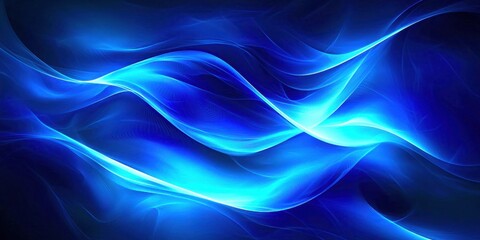 Poster - Blue wave with a white line in the middle
