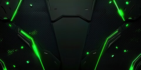 Poster - Green and black background with a green and black design