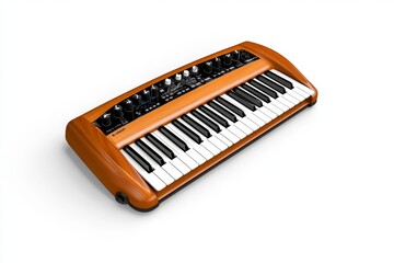 Poster - A portable electronic synthesizer with intuitive controls and a sleek design, captured against a plain white backdrop, perfect for professional or hobbyist use
