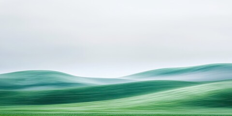 Poster - Green hill with a cloudy sky