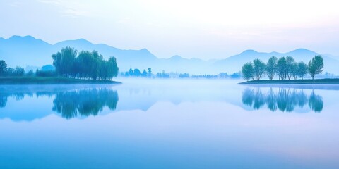 Poster - Lake with trees in the background