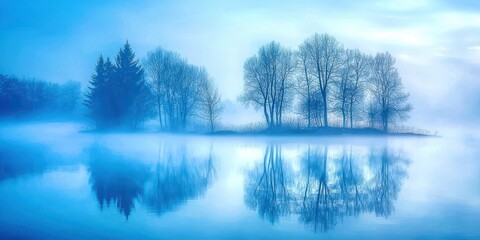 Poster - Body of water with trees in the background