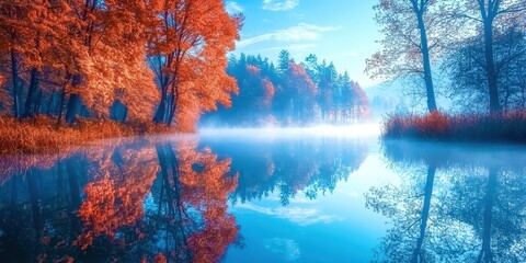 Poster - Body of water with trees in the background