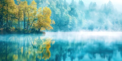 Poster - Lake with a tree in the foreground