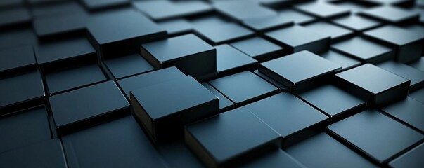 Fototapete - Black cubes creating an abstract modern background