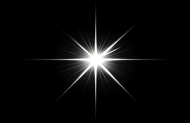Aufkleber - Starlight effect with glow, lens flare, or flash lighting, glowing light from the center of the sun
